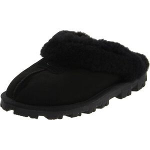 NEW UGG Women Coquette Black Sheepskin Slippers
